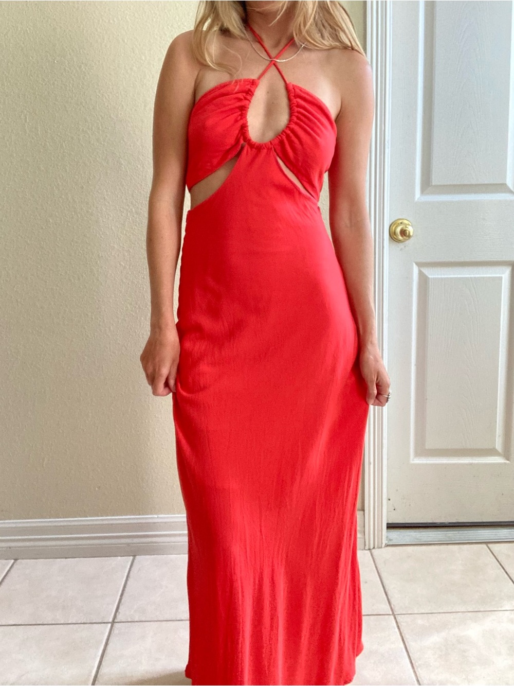 O’Neill Lila Cutout Halter Maxi Dress